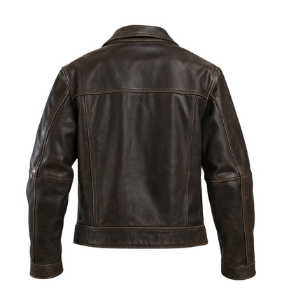 Buy High Quality Men’s Motorcycle Leather Jacket – Waterproof, Windproof Biker Coat with Regular Zipper, Plus Size Fit & Street-Style Edge