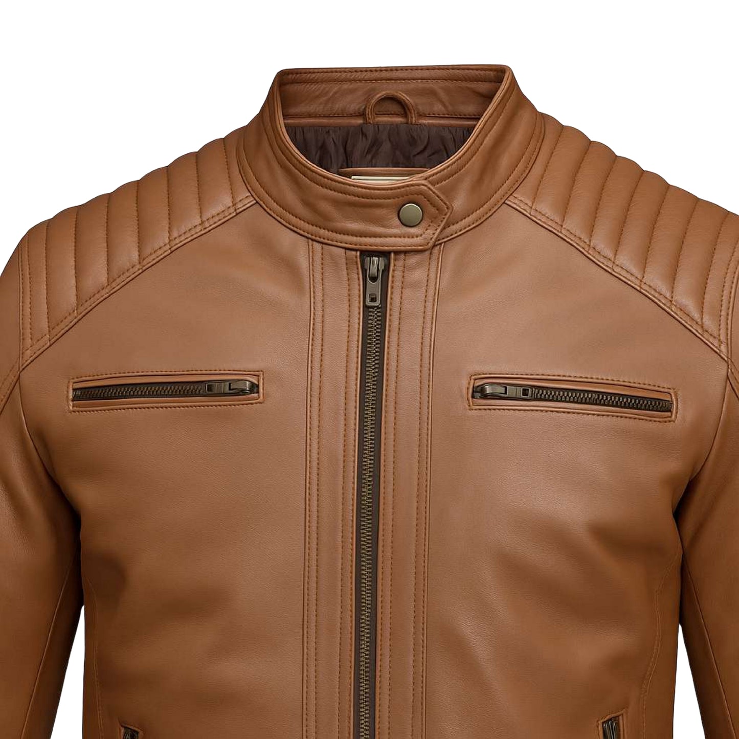 Buy Men’s Moto Tan Biker Leather Jacket – Premium Leather Outerwear for Speed, Comfort & All-Season Style