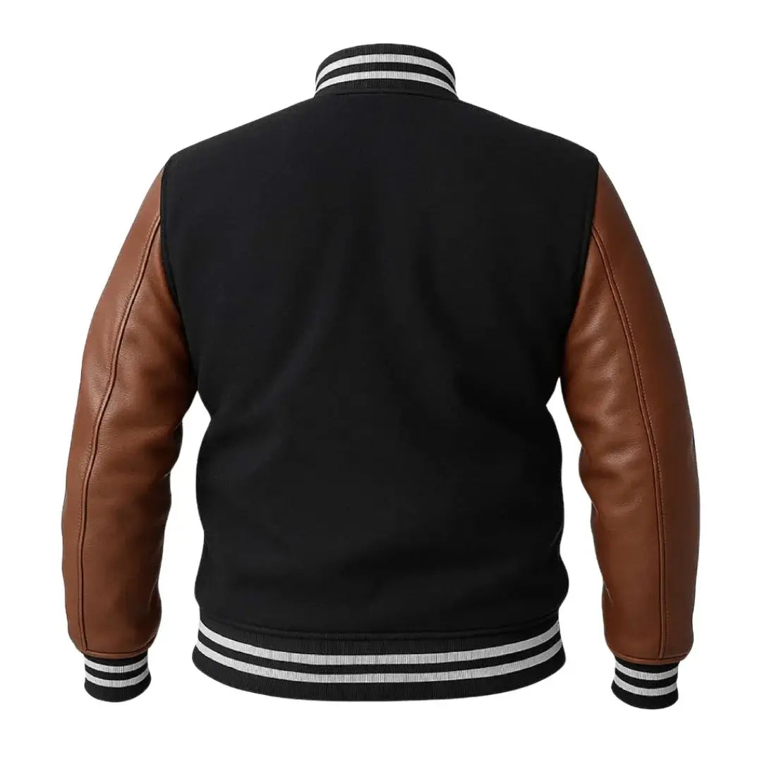 Buy Baseball Varsity Jacket with Brown Leather Sleeves – Premium Unisex Outerwear