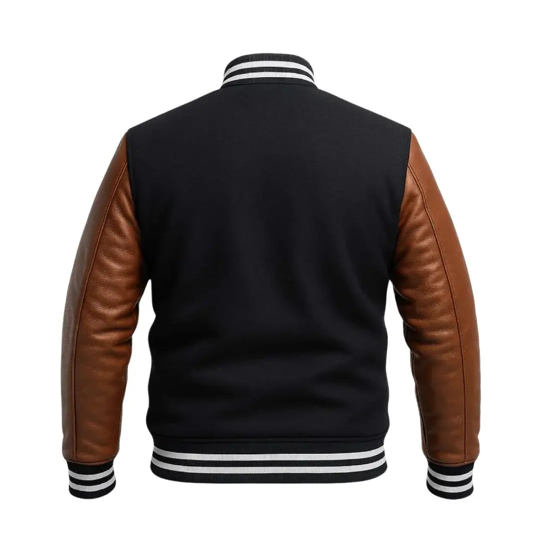 Buy Men’s Letterman Varsity Jacket with Brown Sleeves – Premium Leather Sleeves