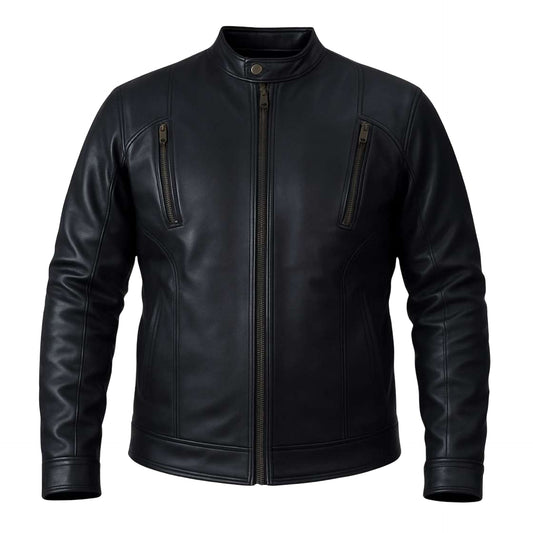 Buy Black Cafe Racer Leather Jacket – Premium Men’s Biker Outerwear with Classic Road Style & Modern Comfort