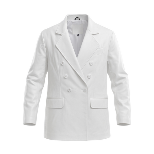 Buy Women Casual Double Breasted Blazer – Slim Fit White Suit Coat for Effortless Elegance, All-Day Comfort & Versatile Styling