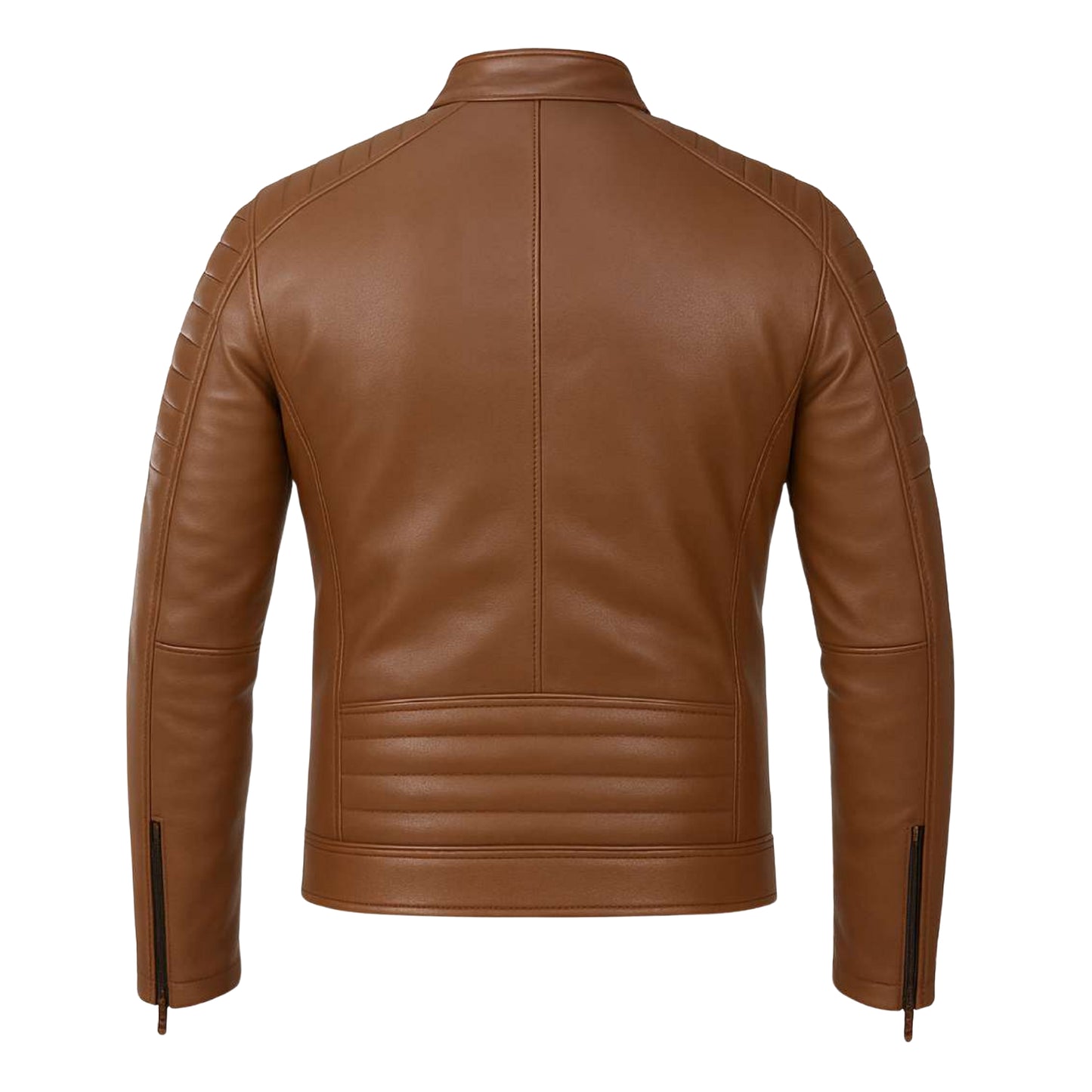 Buy Brown Leather Jacket with Shoulder Pads – Rugged Protection & Refined Everyday Style