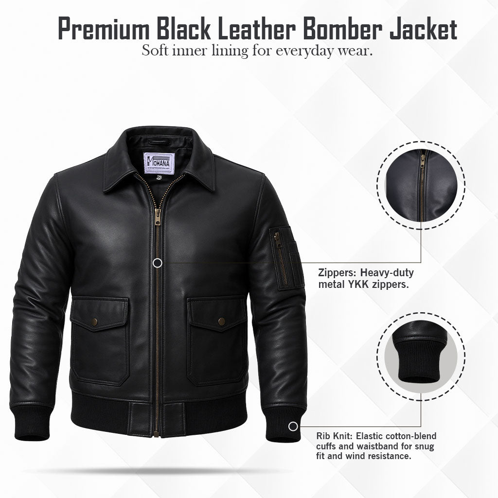 Buy Genuine Leather Men’s Biker Jacket with Shoulder Paddings & Zipper – Premium Ride-Ready Protection with Timeless Style