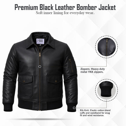 Buy Genuine Leather Men’s Biker Jacket with Shoulder Paddings & Zipper – Premium Ride-Ready Protection with Timeless Style