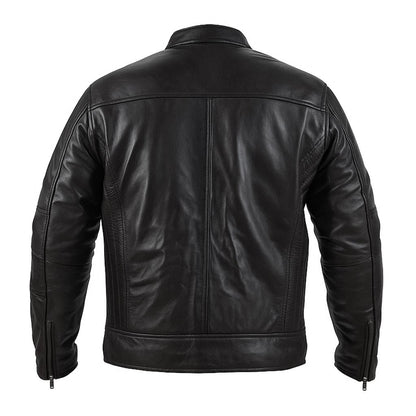 Buy Alpha Black Leather Motorcycle Jacket with Armor for Men – 4 Season Riding Jacket for Safety, Style, Comfort & All-Weather Performance