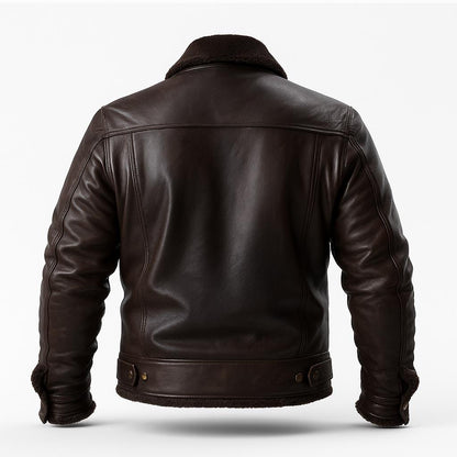 Buy Men Cowhide Coat Vintage Men Leather Jacket – Genuine Leather Bomber for Timeless Style, Everyday Comfort, Winter Warmth & All-Season Versatility