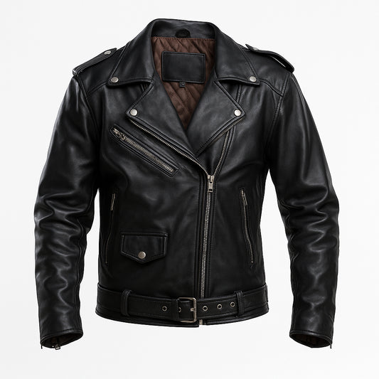 Buy Men Black Hooded Motorcycle Leather Jacket – Genuine Leather Biker Jacket for Rugged Style, Winter Warmth, Road-Ready Comfort & All-Season Versatility