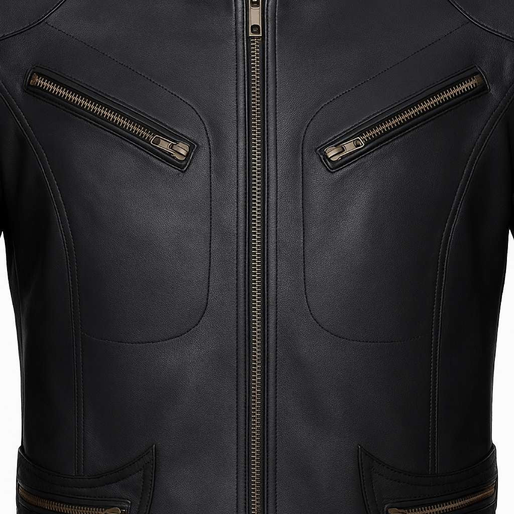 Buy Genuine Leather Men’s Moto Jacket Black – Rugged Road-Ready Performance Meets Sleek Modern Edge