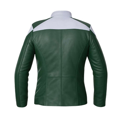 Buy Green Leather Biker Jacket – Premium Unisex Motorcycle Outerwear for All-Season Comfort & Timeless Road Style