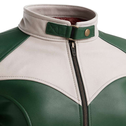 Buy Green Leather Biker Jacket – Premium Unisex Motorcycle Outerwear for All-Season Comfort & Timeless Road Style