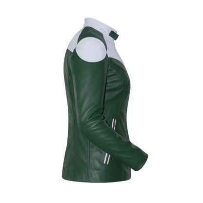 Buy Green Leather Biker Jacket – Premium Unisex Motorcycle Outerwear for All-Season Comfort & Timeless Road Style